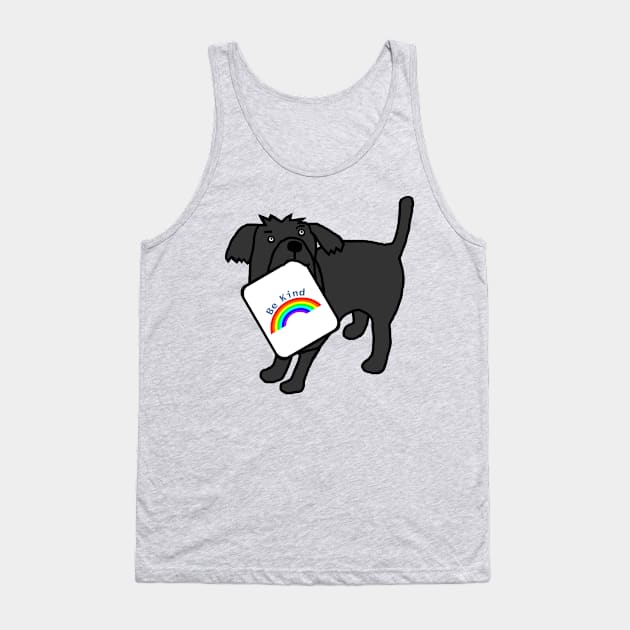 Cute Dog says Be Kind with Rainbow Tank Top by ellenhenryart